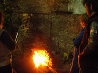 horneando a leña